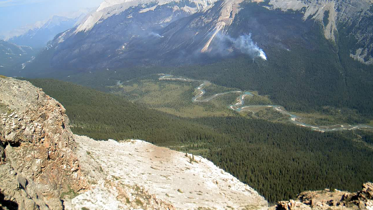 Monitoring 3 wildfire hotspots on a mountain in the Rockies, Alberta