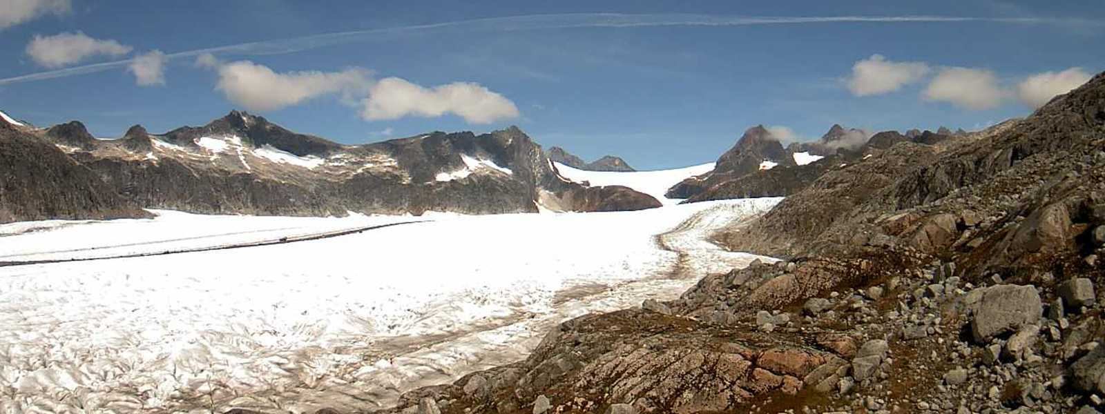 Glacier in mountain valley