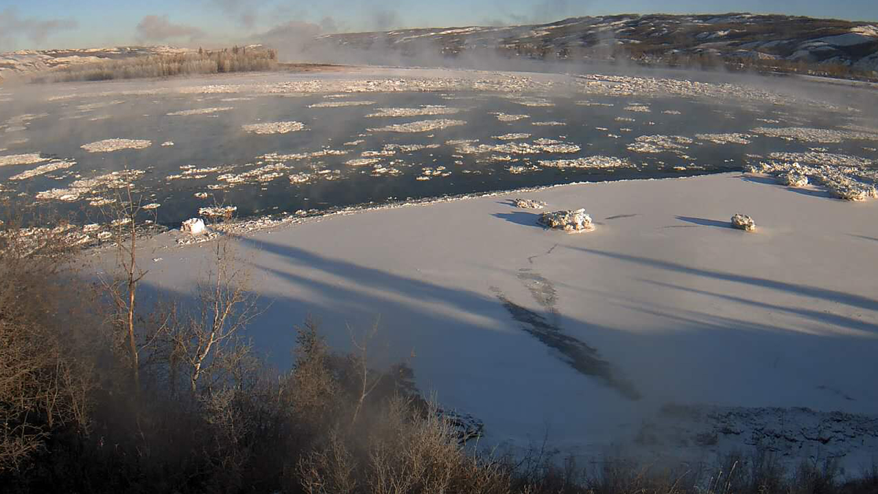 Ice and snow monitoring of a river valley in British Columbia